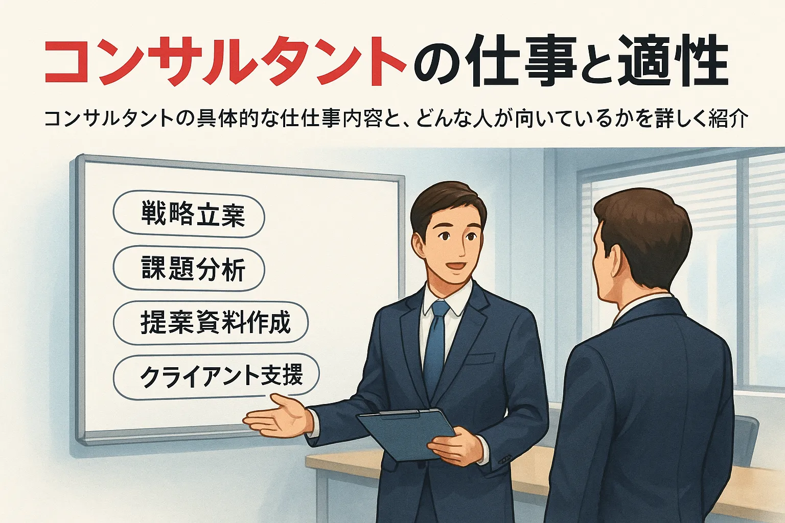 コンサルタントは何する？仕事内容と向いている人の特徴を徹底解説