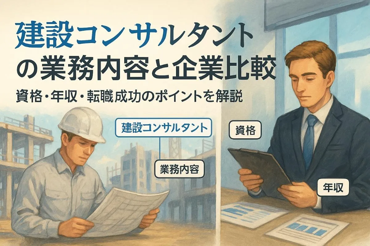コンサルタントが建設の業務内容と大手企業比較｜資格や年収・転職成功のポイントを解説