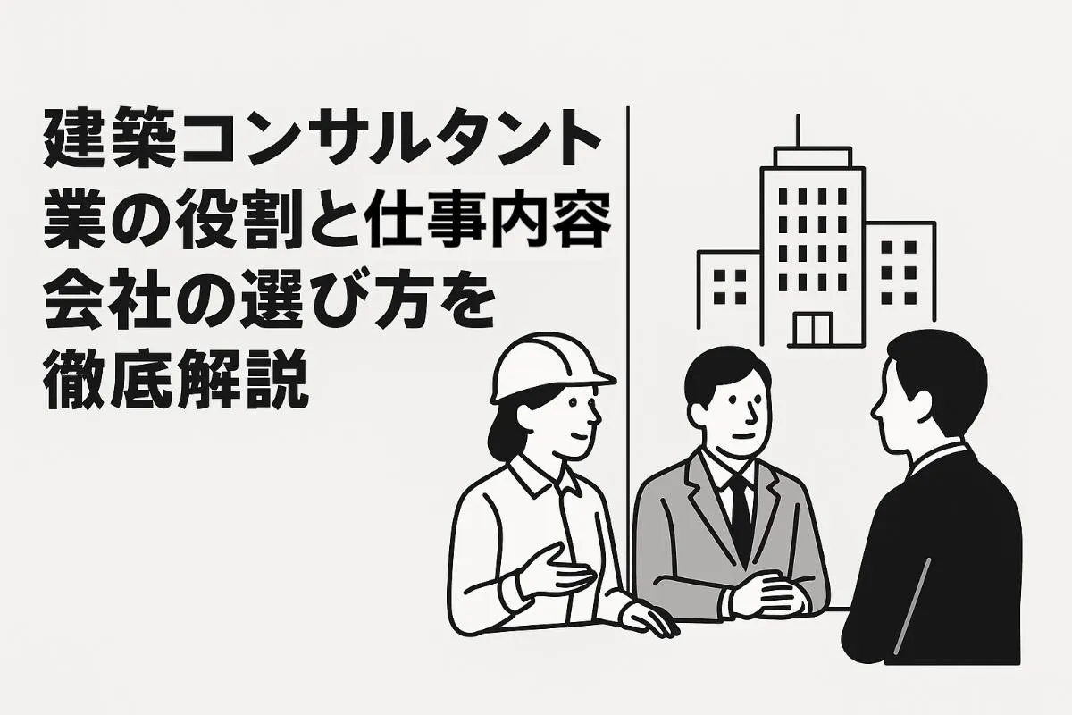 建築コンサルタント業の役割と仕事内容・会社の選び方を徹底解説